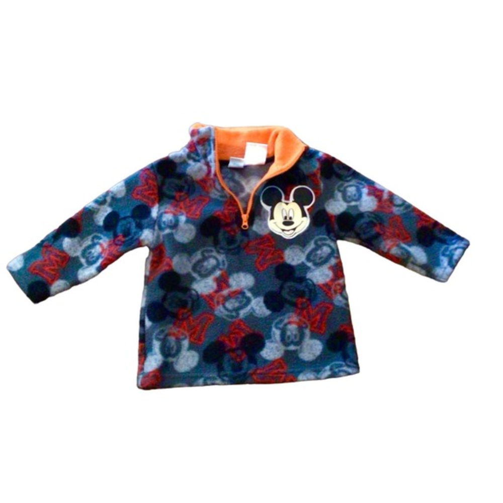 Disney Mickey Mouse fleece 1/4 zip pullover sweatshirt 12M‎